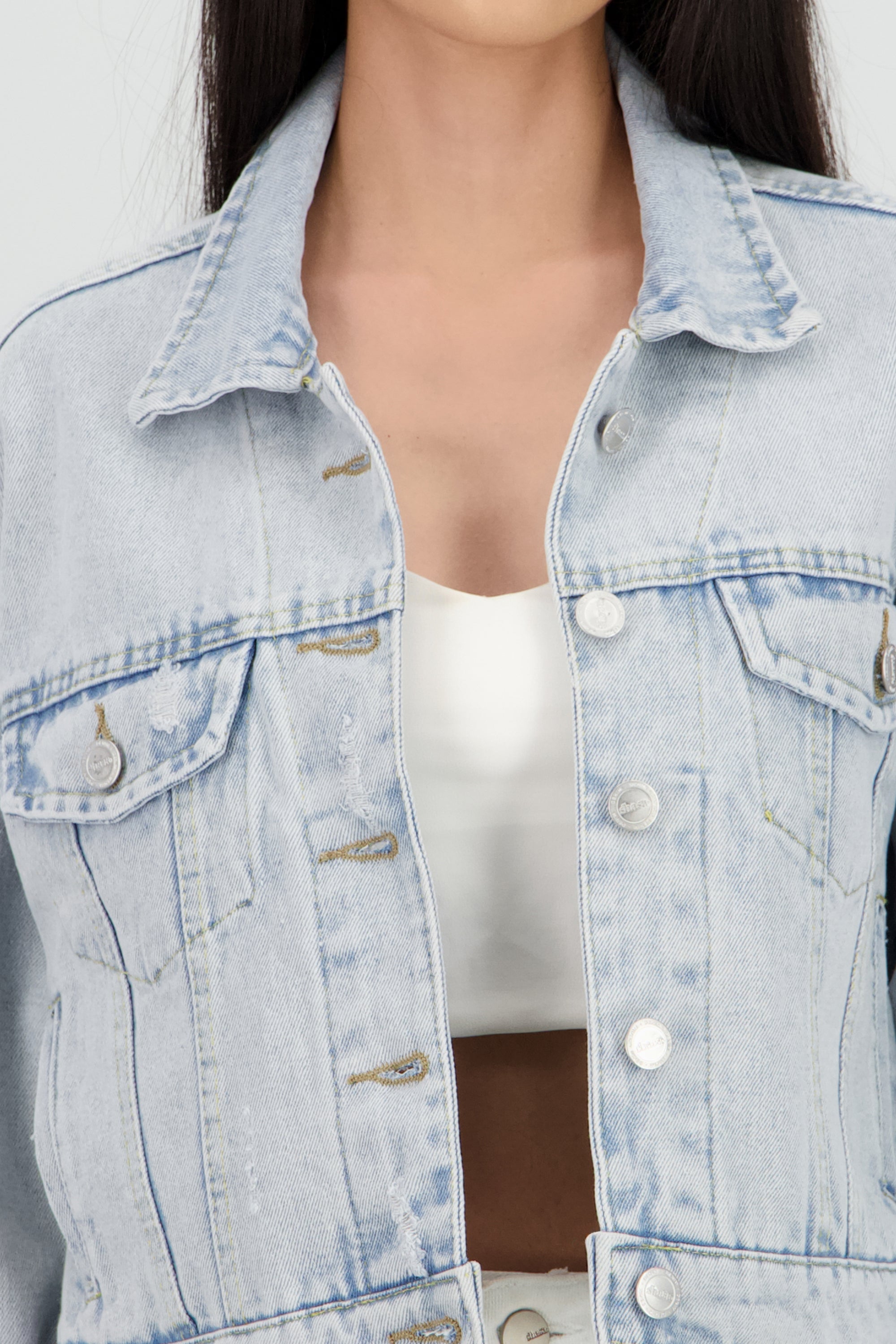 Chamarra trucker crop LIGHT WASH