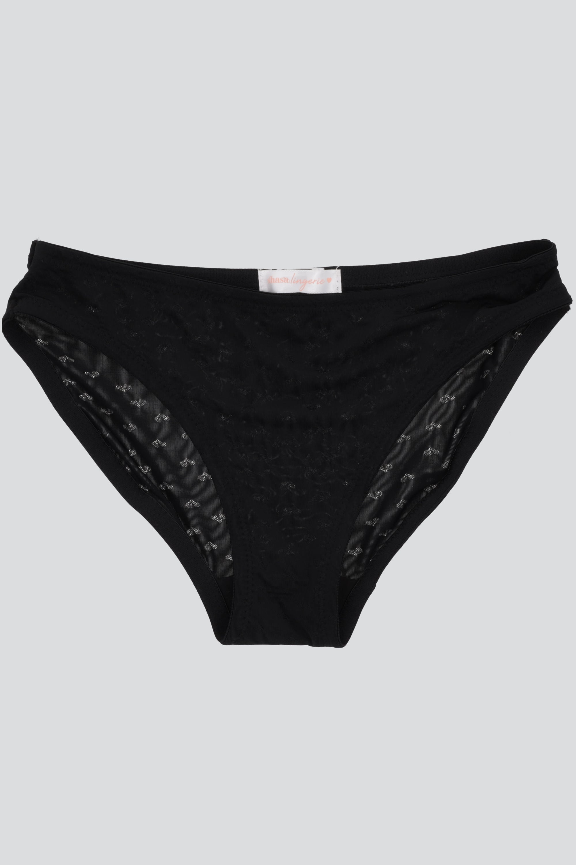 Bikini calado corazones NEGRO