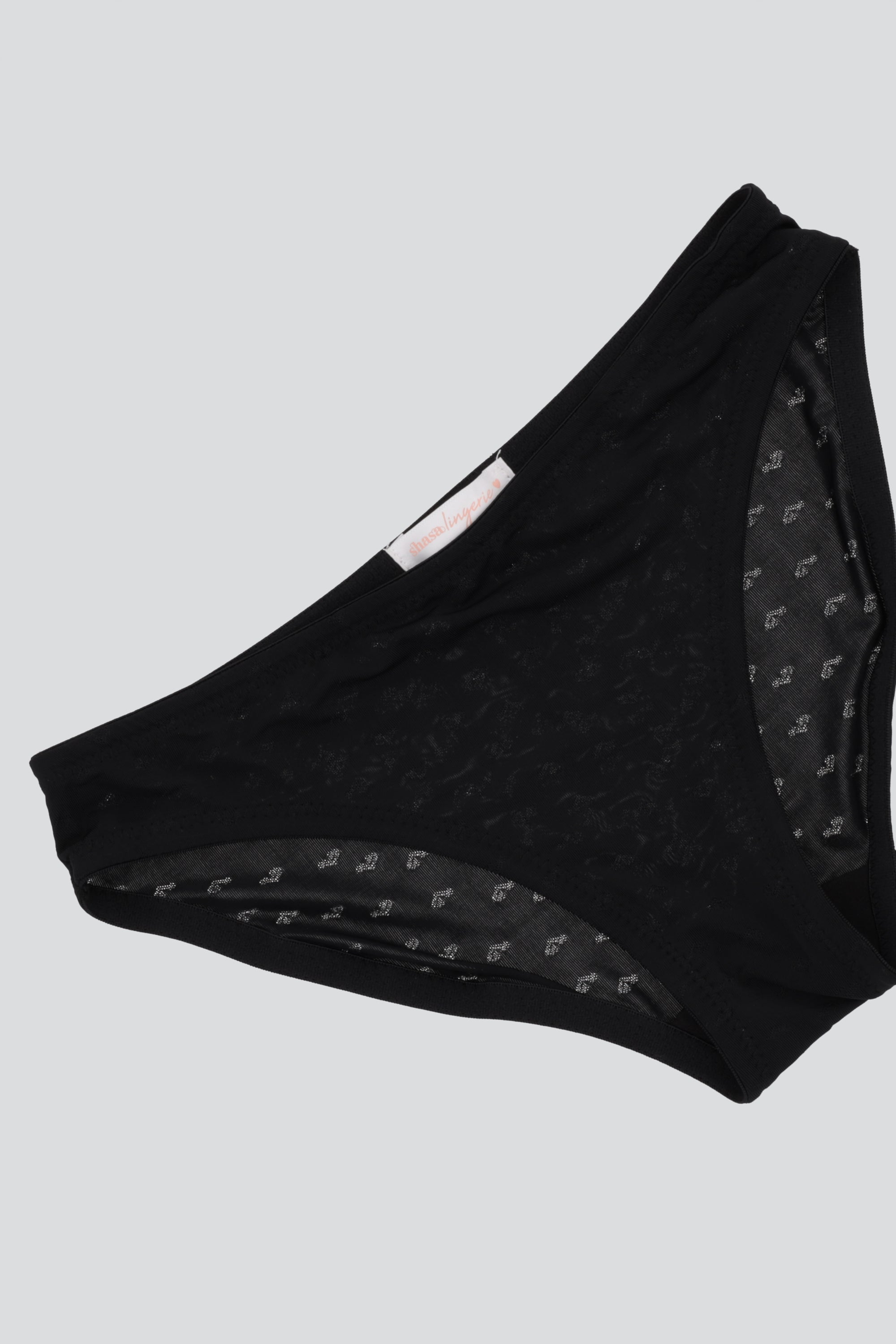 Bikini calado corazones NEGRO