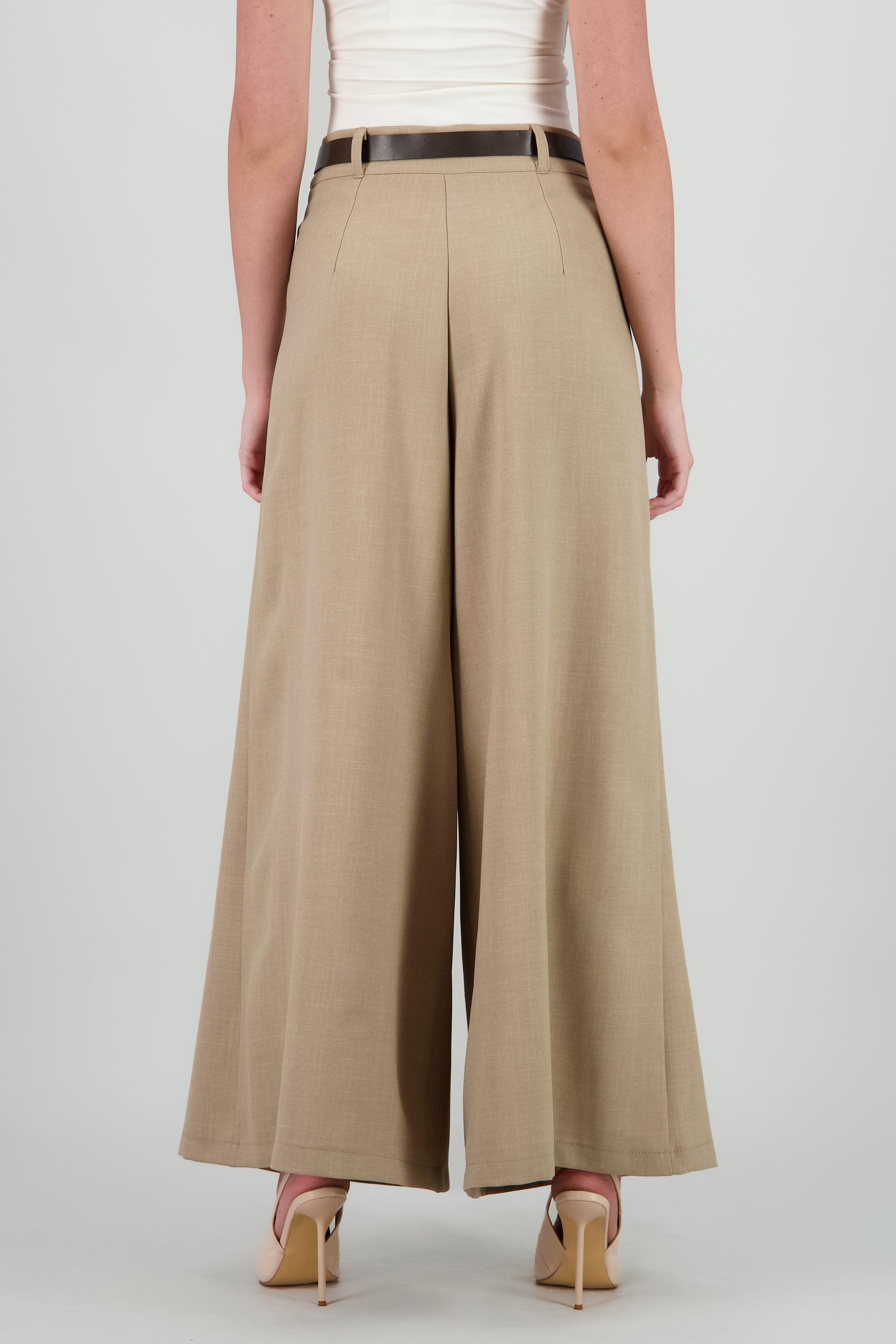 Pantalon wide leg pinzas con cinturon ARENA