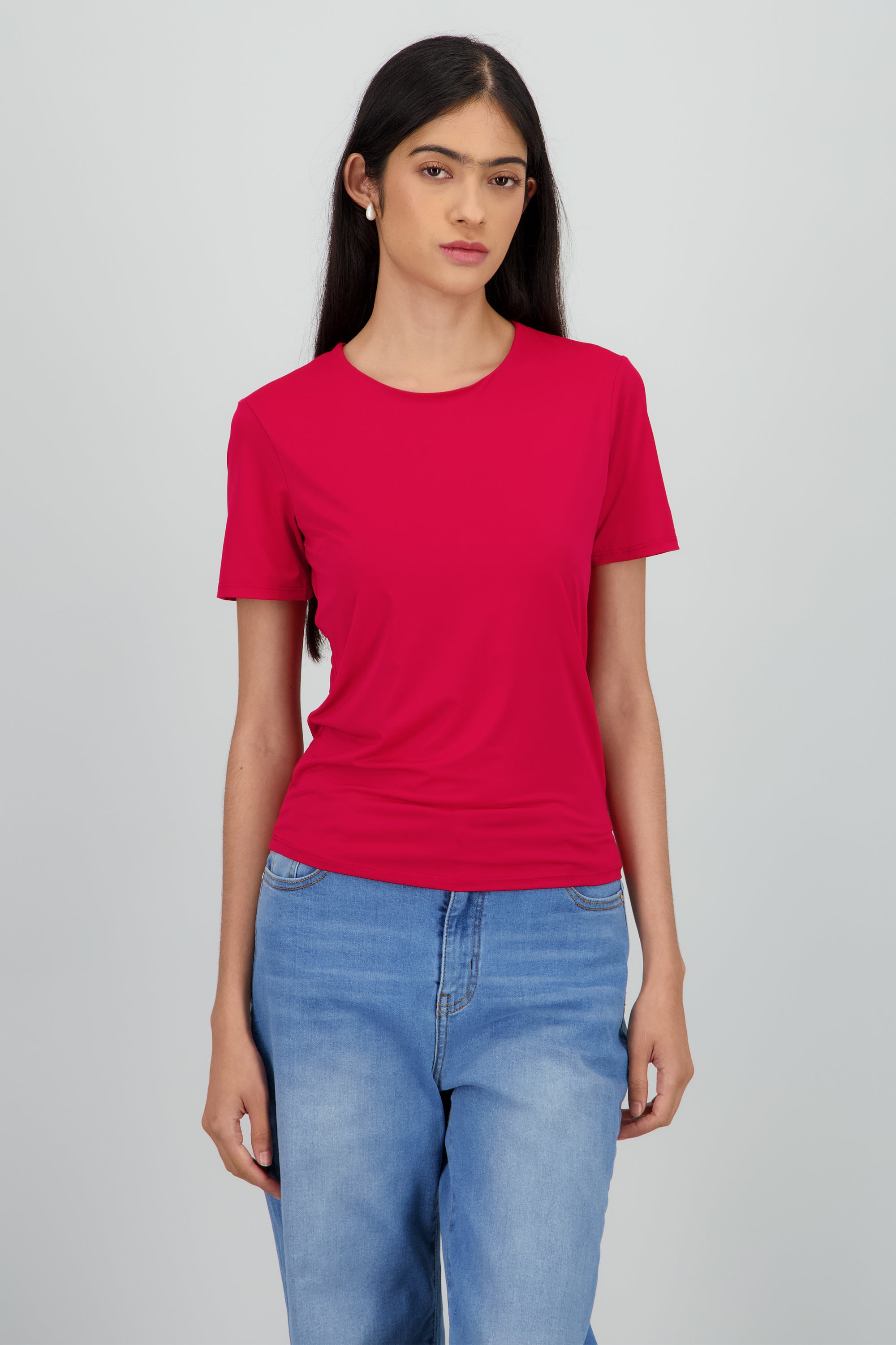 Playera doble tela manga corta ROJO