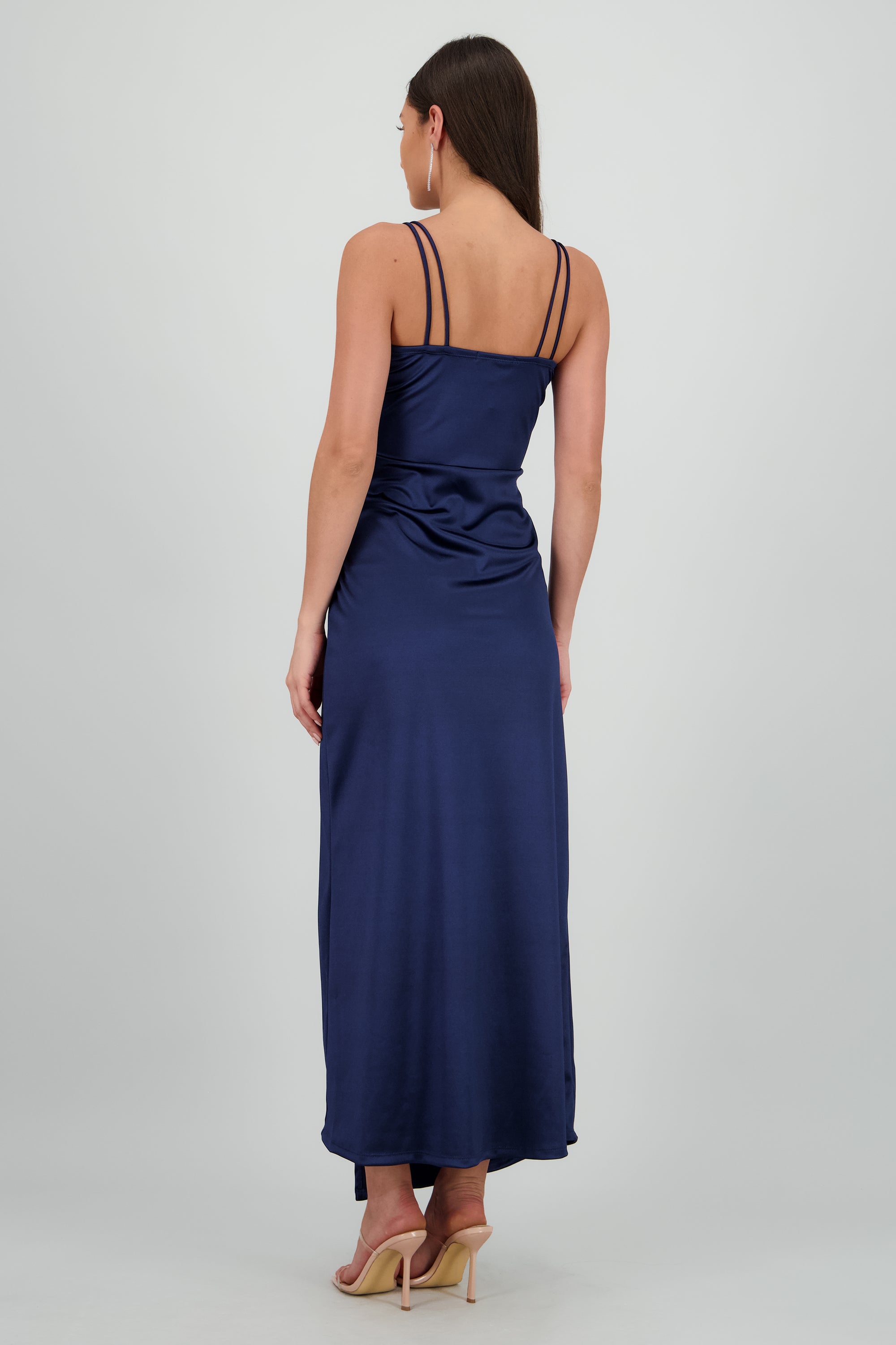 VESTIDO TIRANTES DRAPEADO MARINO