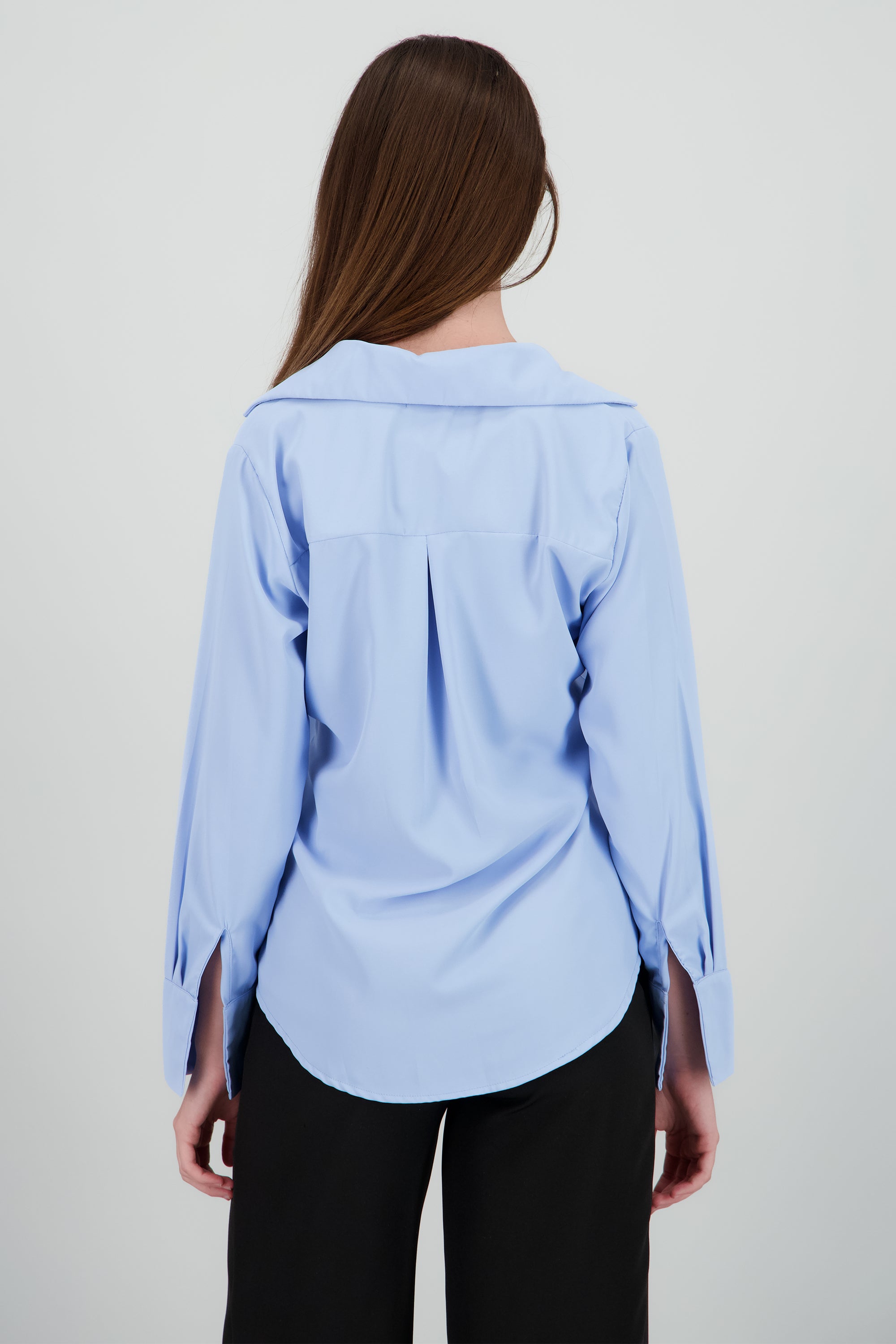 Camisa fluida oversized puños abertura AZUL CIELO