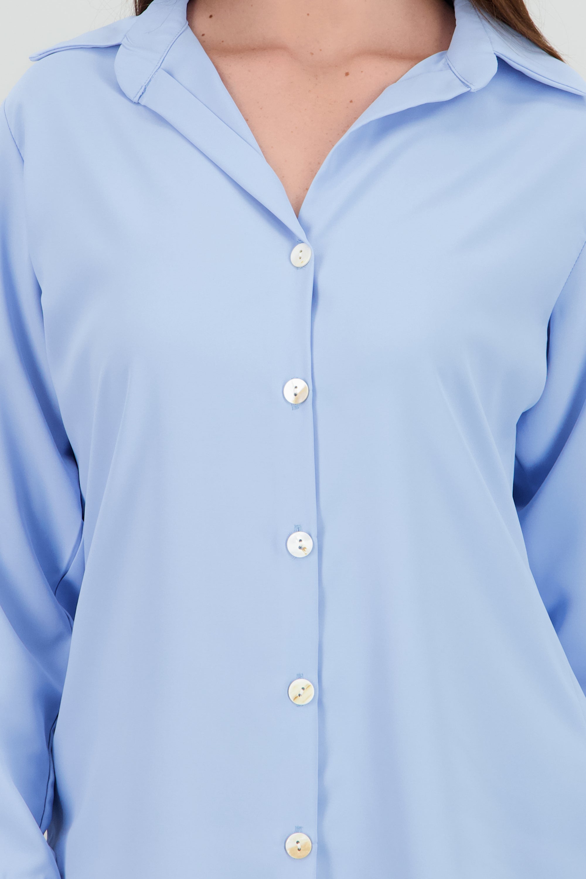 Camisa fluida oversized puños abertura AZUL CIELO