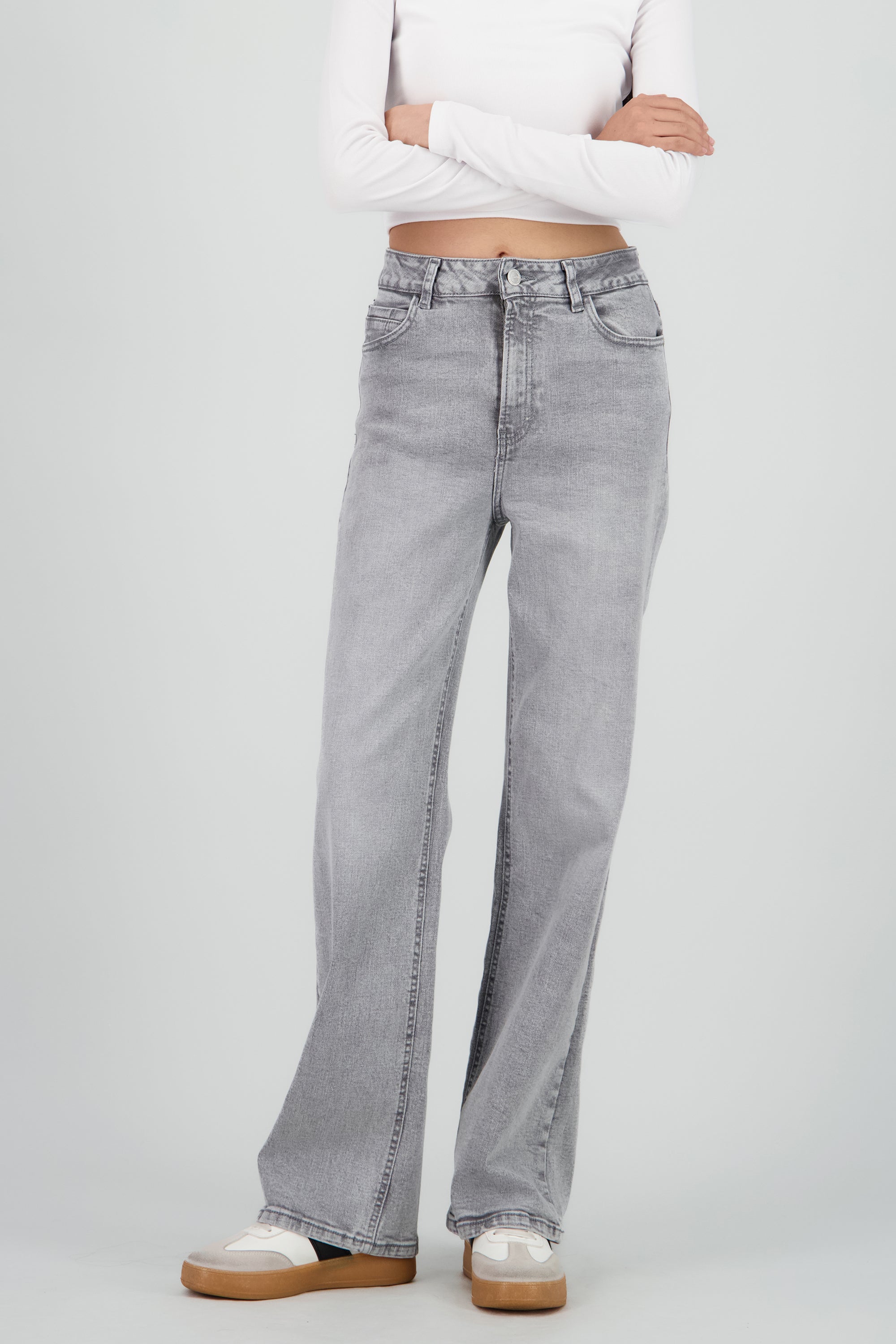 Jeans straight slim GRIS