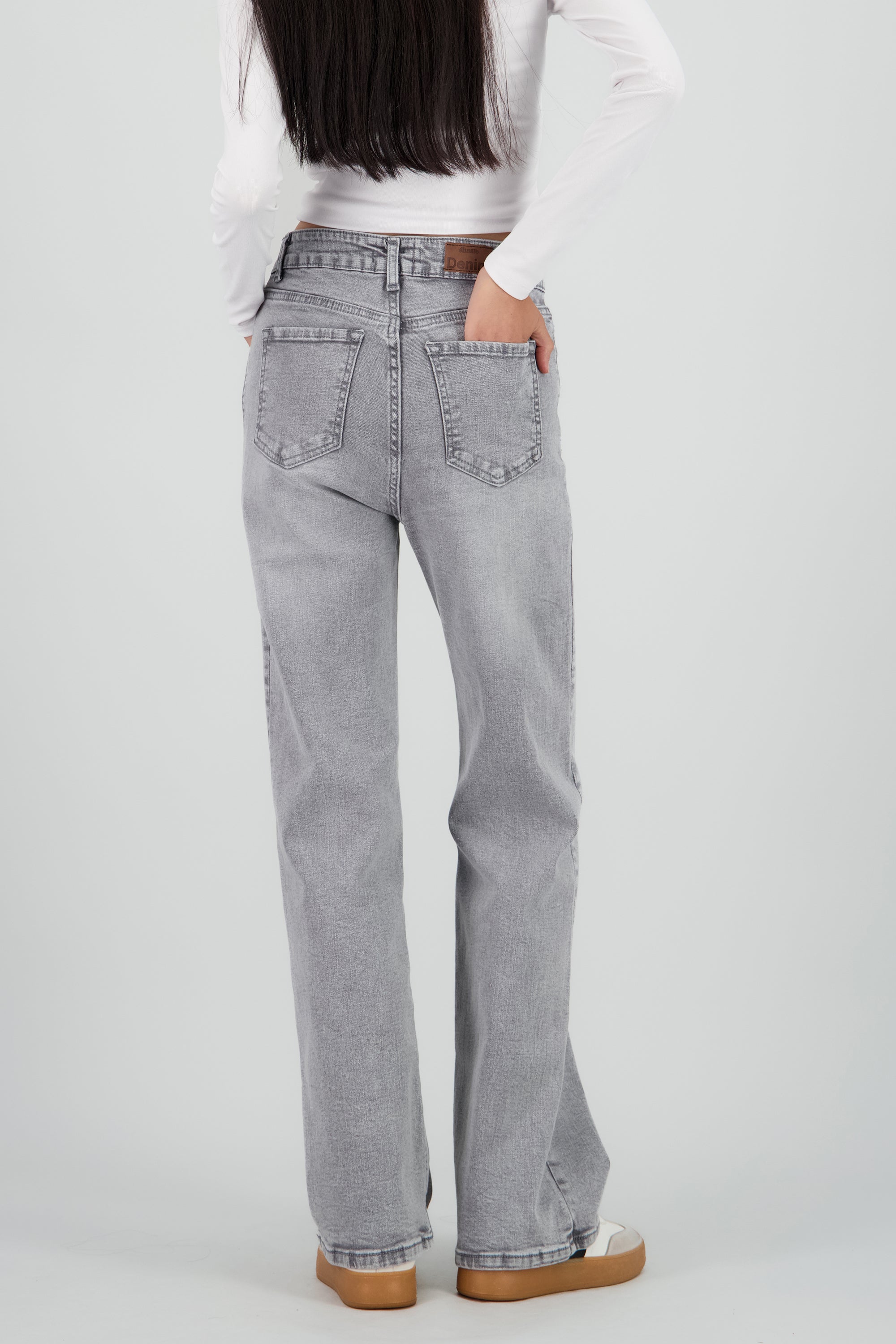 Jeans straight slim GRIS