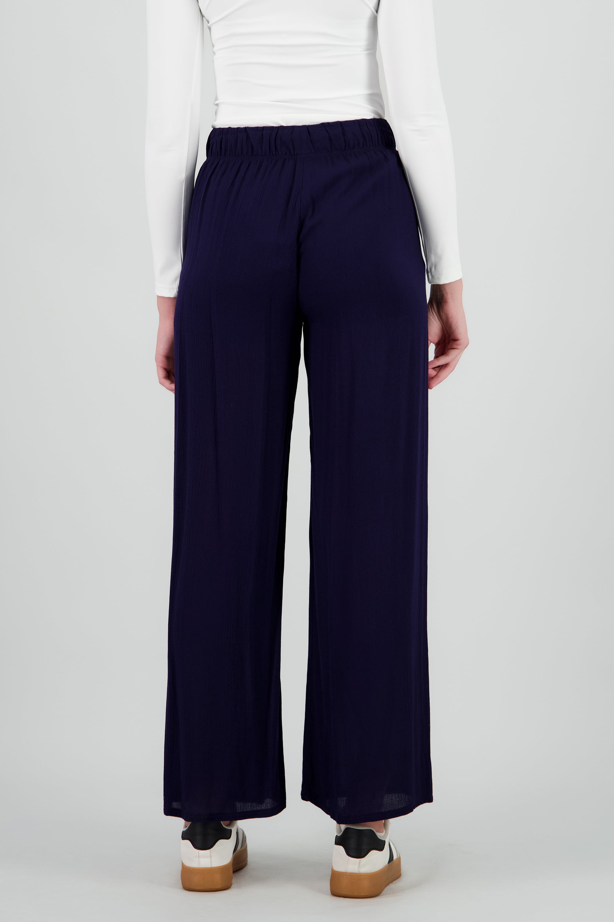 Pantalon amplio textura MARINO