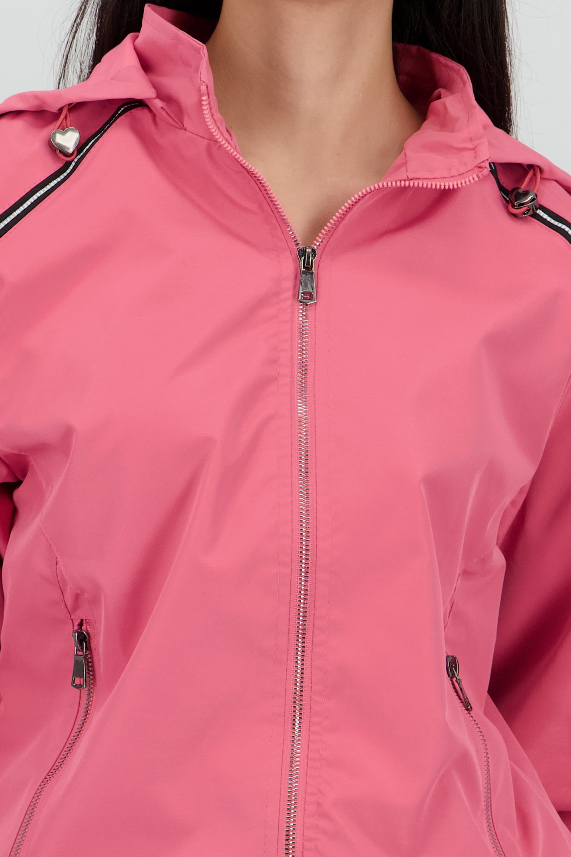 Chamarra ligera detalle cierres ROSA