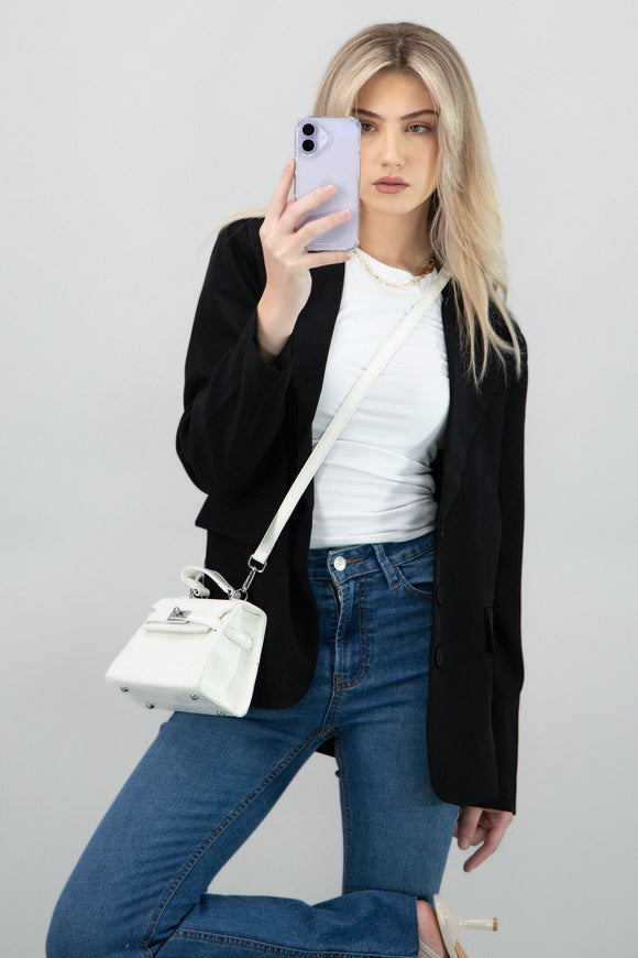 Abrigo maxi con estampado de cuadros