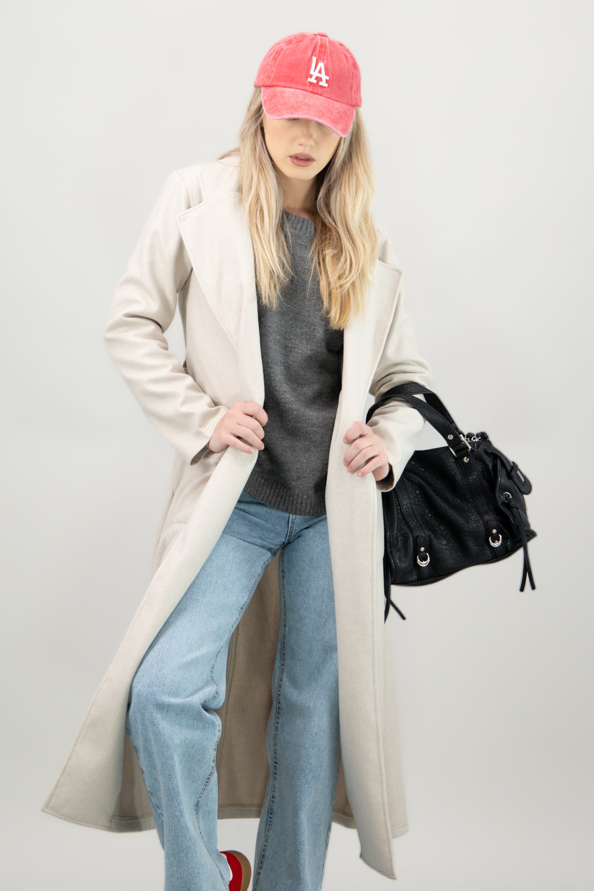 Bota alta slouchy suede CAFE