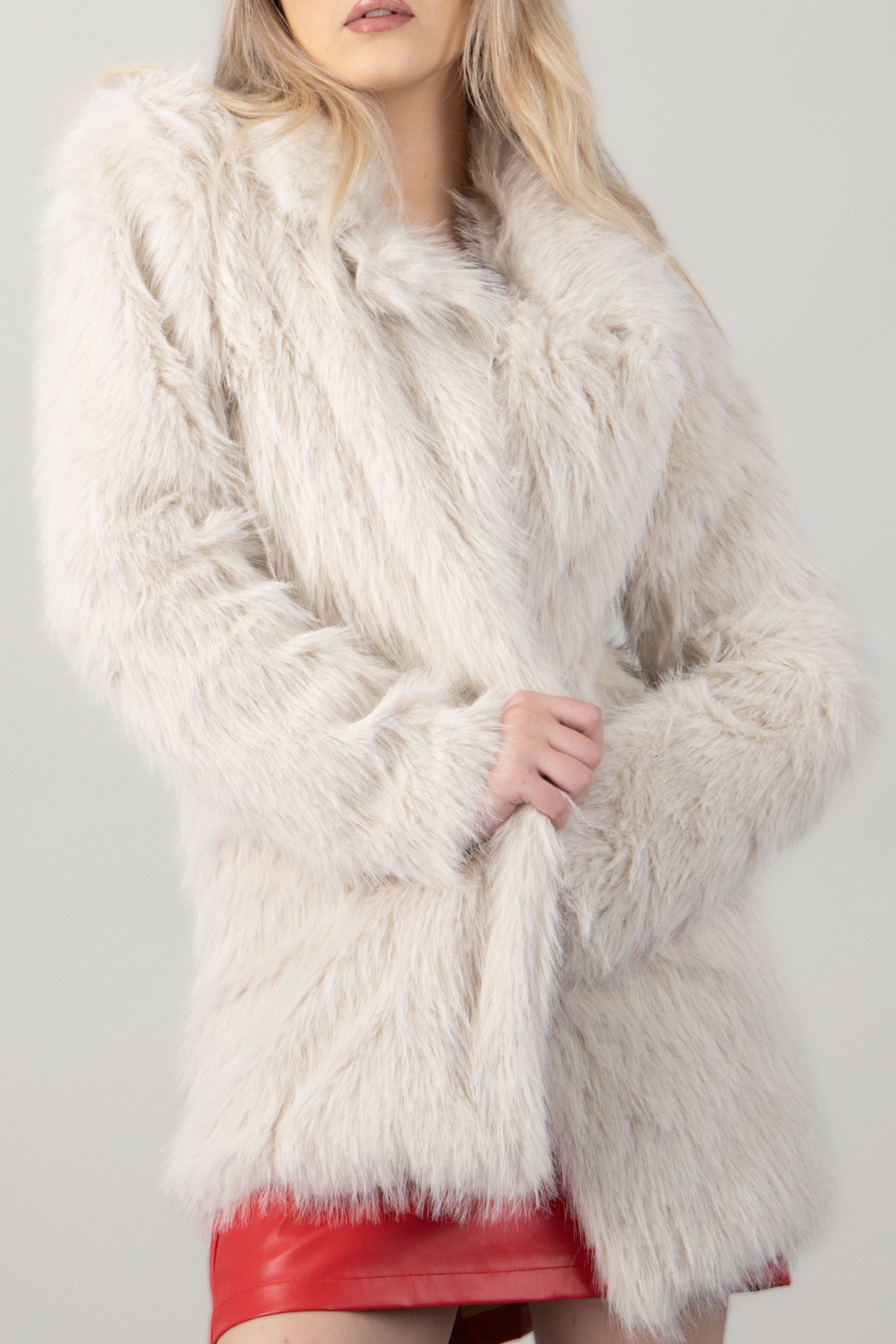 Bota alta slouchy suede BEIGE