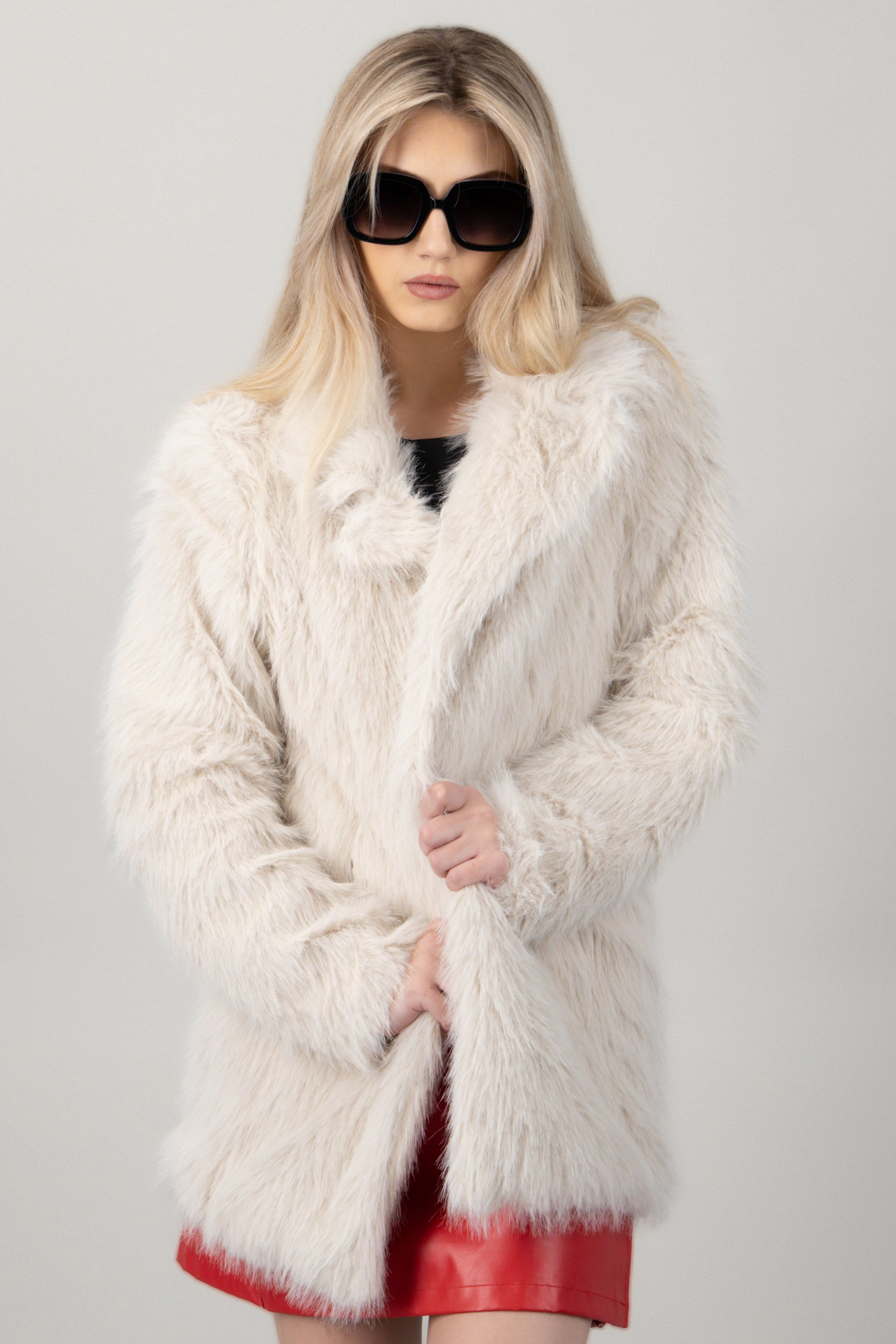 Bota alta slouchy suede BEIGE